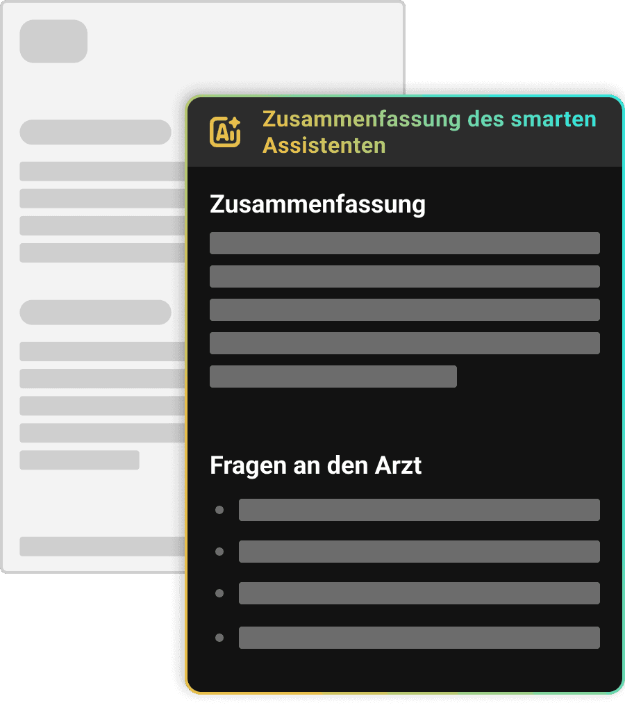 Zusammenfassung der medizinischen Untersuchungen durch künstliche Intelligenz